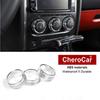 3 Stück Klimaanlagen-Schalterknopf-Zierring Silber für Dodge Challenger 09-14