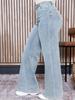 Plus Size European & American Denim Wide-Leg Pants