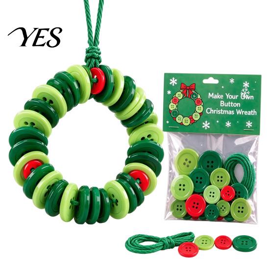 DIY Ornament Making Set Christmas Button Pendant Craft Kit for Kids Adults, Handmade Santa Hat/Bell/Gnome/Wreath Hanging Kindergarten Project