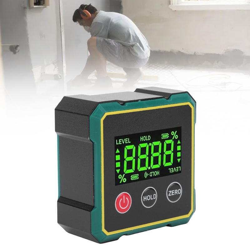 Digital Angle Gauge with Magnetic Base Angle Slope Conversion Electronic Level Angle Finder Tool with Data Lock