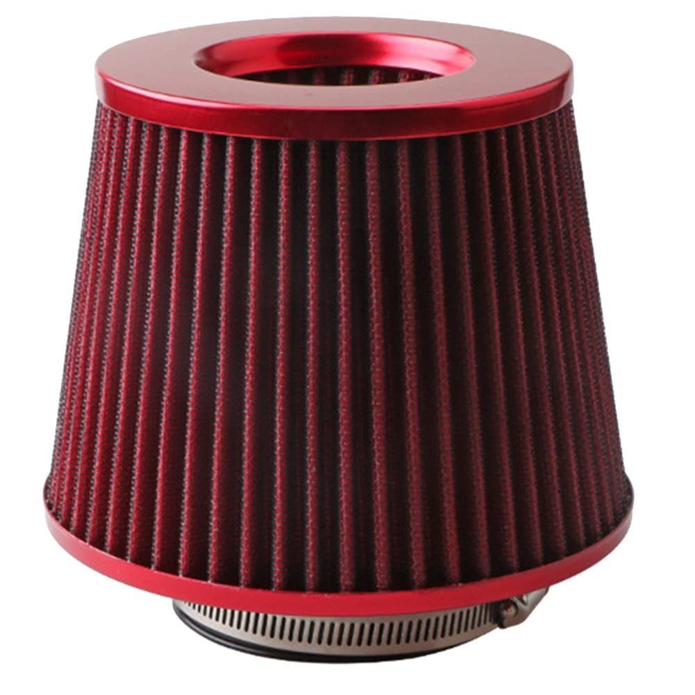 Roisin 76Mm Air Filter, Mushroom Head Filter, Exhaust Filter, Intake Filter, Universal Car Accessory, Red