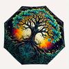 1pc Tree of Life Automatic Folding Umbrella, 8-Rib Sturdy Canopy, Portable Travel Umbrella for Outdoor Use
