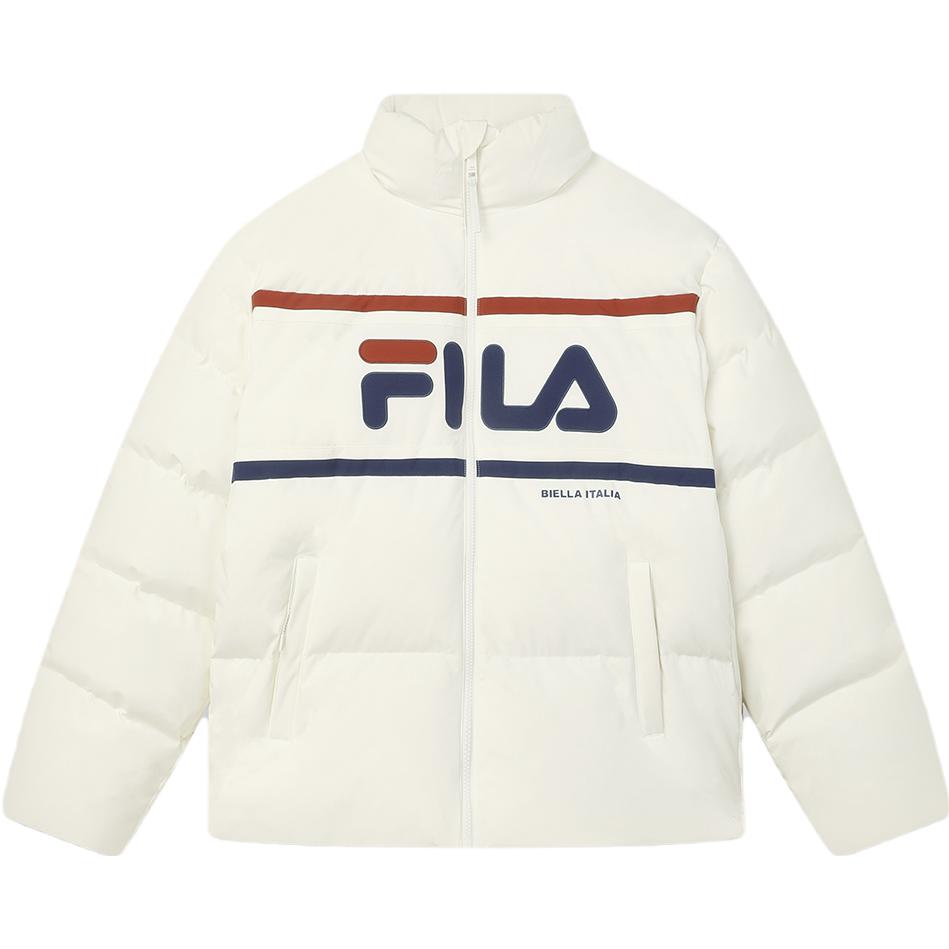 Fila 2023 Winter New Retro Casual Thick Stand Collar Down Jacket Unisex Outerwear Reed-White F11U349903F-IV
