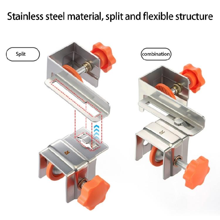 2Pcs Practical Drawer Front Fasteners Rustproof Stainlesses Steel Mounting Clamps for Seamlessly Furniture Setups