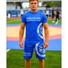 Mens Breathable 3D Printed Wrestling Martial Arts Training Set Short Sleeve T-Shirt Shorts