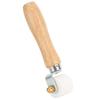 28mm 1.1in PTFE Hand Pressure Roller 2‑Way Bearing Wooden Handle Heat‑Resistant Welding Tool