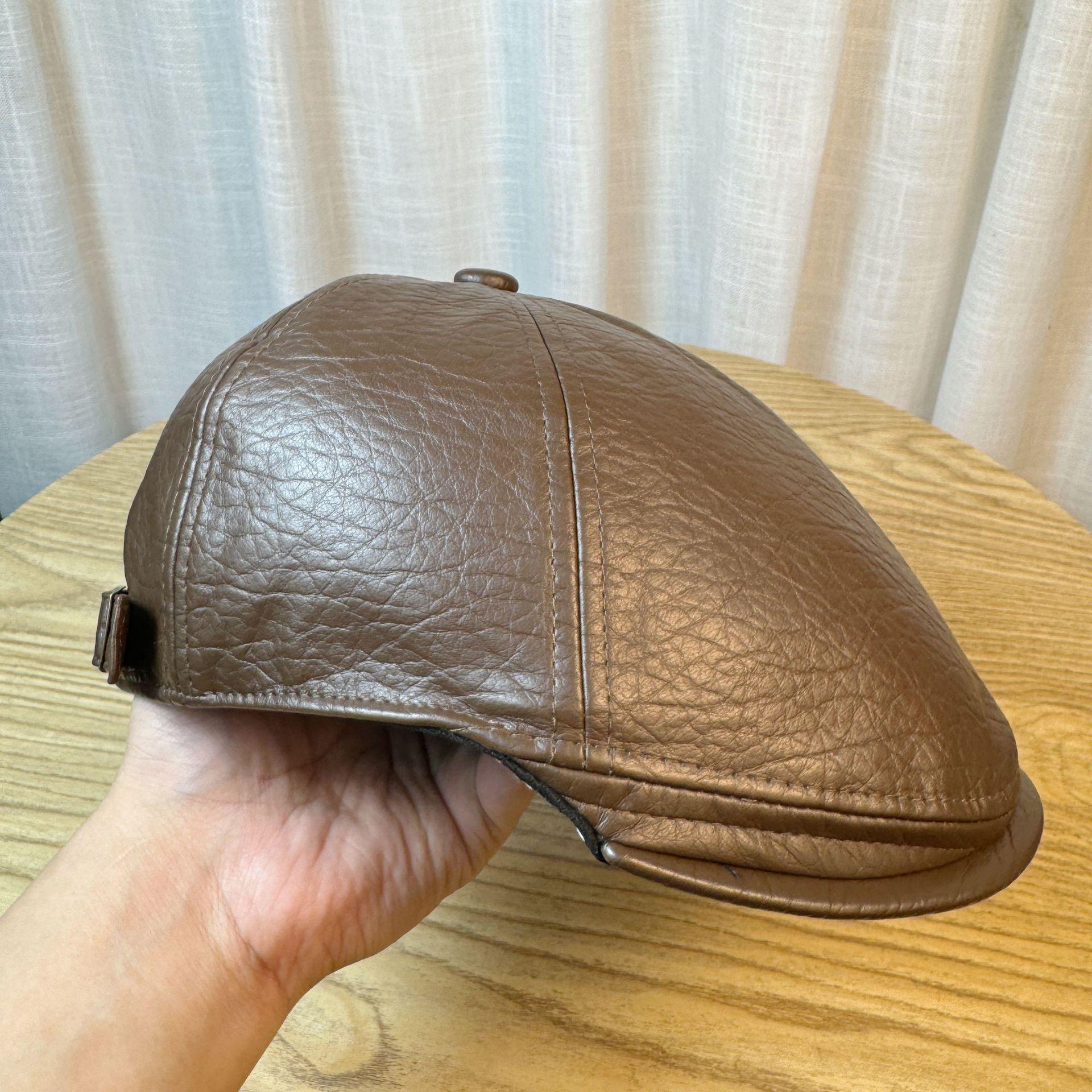 

Осень и Зима Воздушно-Текстурированная Искусственная Кожа Кепка Вперед Мягкая Кожа Удобная Кепка Утка Осень и Зима Мужская и Женская Кепка Утка Adjustable