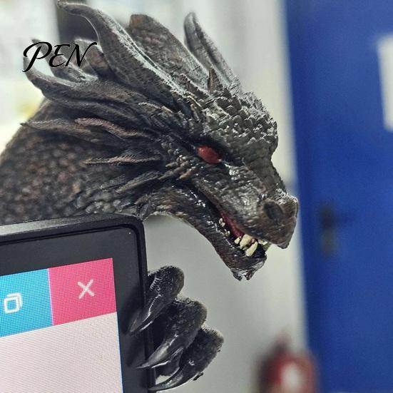 Desktop Collectible Gift 3D Printed Dragon Monitor Decor, Decorative Ornament for PC Gaming Desk Case Setup, Creative Screen Edge Figurine Computer