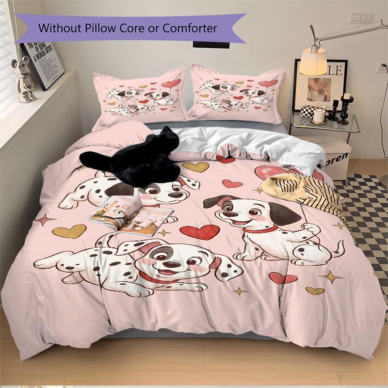 3Pcs Dalmatian Puppies Love Balloon Bedding Sets For All Sizes New 3D Printed Bed Cover Comforter Duvet Cover Pillowcase Bedroom Decoration