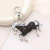 Keychain Pendant Sparkling Rhinestones Horse Design Metal Keyring Decorative Key Holder Bag Decoration