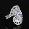 Blumenkristallringe für Damen Zirkonia Eheringe Mädchen Elegante Verlobungsgeschenke Modeschmuck