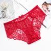 Elegant Lace Trim Mid-Waist Women's Panties - White