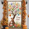 Easter Banner Spring Flowers Happy Easter Display Easter Egg Backdrop Festive Design For Spring Celebration Family Gathering