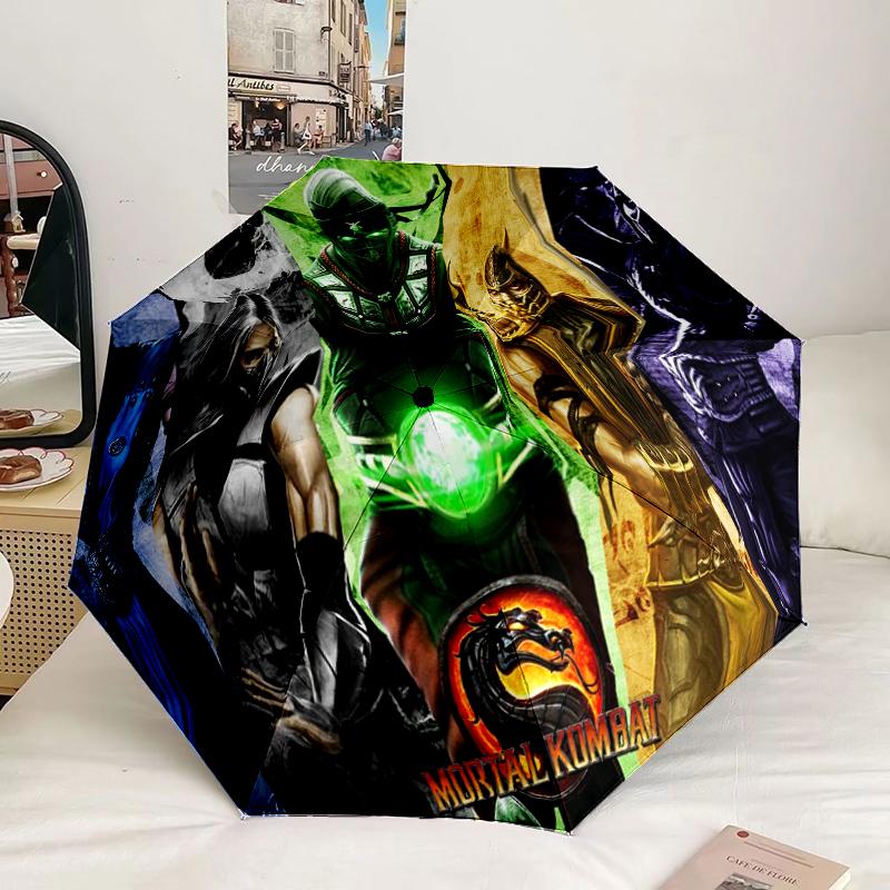 Warriors Of The Mortal Kombat Umbrella 8-Frame for Travel, camping, Casual Lightweight Portable Umbrella, Essential for every family Holidays Gift