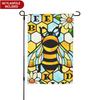 Spring Summer Bumble Bee Stained Glass Window Decorative Garden Flag, Bee Kind Daisy Flower Honeycomb Yard Outside Home Decorations, Artistry Outdoor