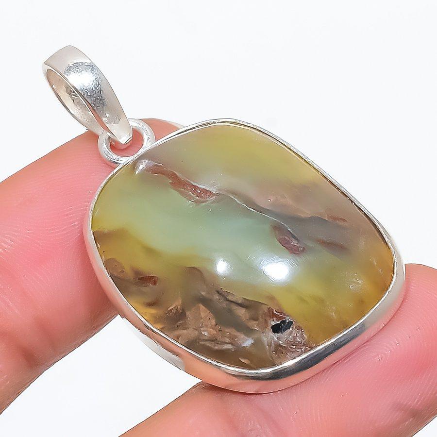 

Chrysoprase Gemstone Handmade 925 Steling Silver Jewelry Pendant 1.54 SU-9636