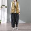 Gilet Vintage in Velluto a Coste con Collo Alto da Donna Gilet Giacca Versatile a Spalla in Velluto a Righe a Colore Solido Largo