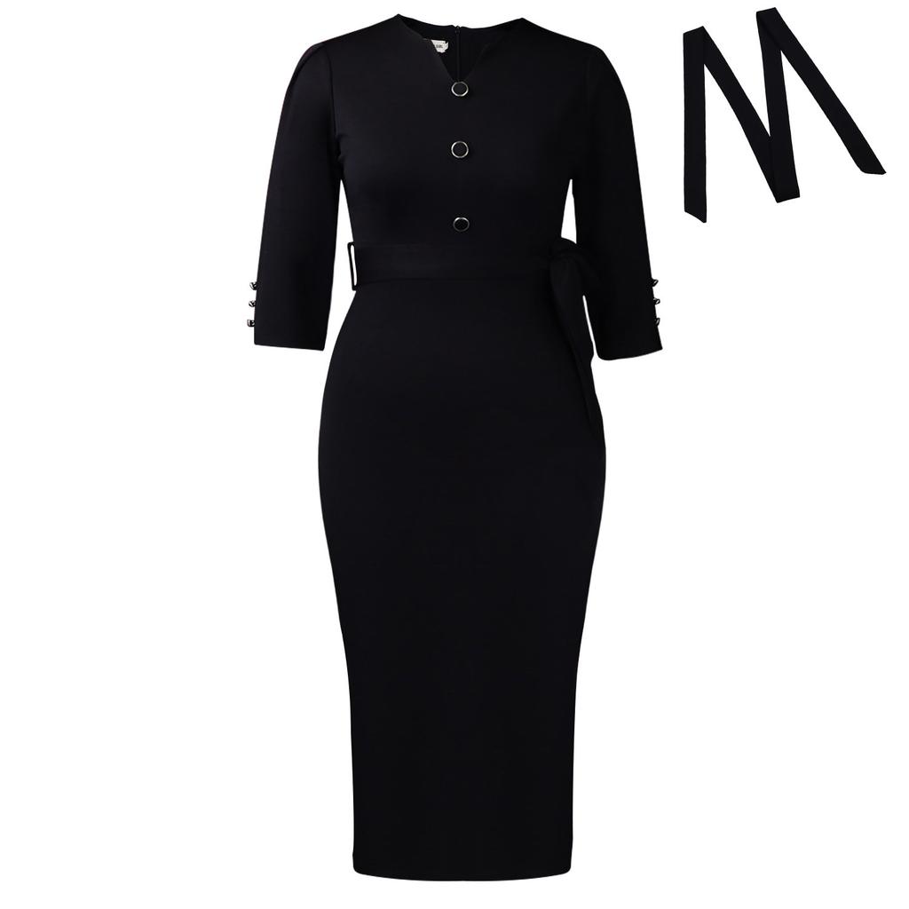 New autumn women's clothing fashion commuter temperament elegant long-sleeved lace-up dress