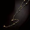 Stylish Versatile 18K Gold-Plated Long Tassel Bead Chain Necklace – Stainless Steel, Perfect for Everyday Wear by Women