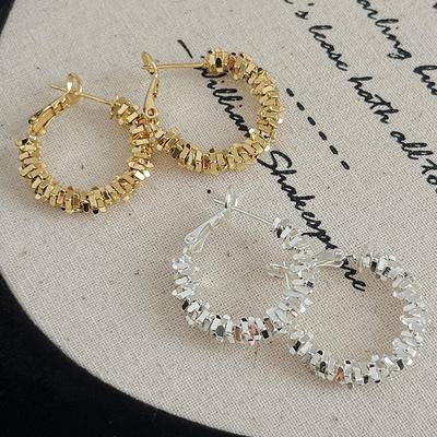 Silberne Münz-Ohrringe in C-Form für Damen, Sternförmiger Ohrring, Nischen-Design, Übertriebene Ohrringe und Accessoires