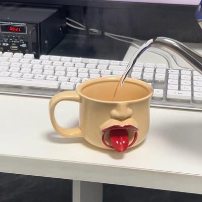 Funny Tongue Mug Ceramic Coffee Cup Novelty Drinking Cup Creative Office Gift Quirky Water Mug Unique Kitchen Present