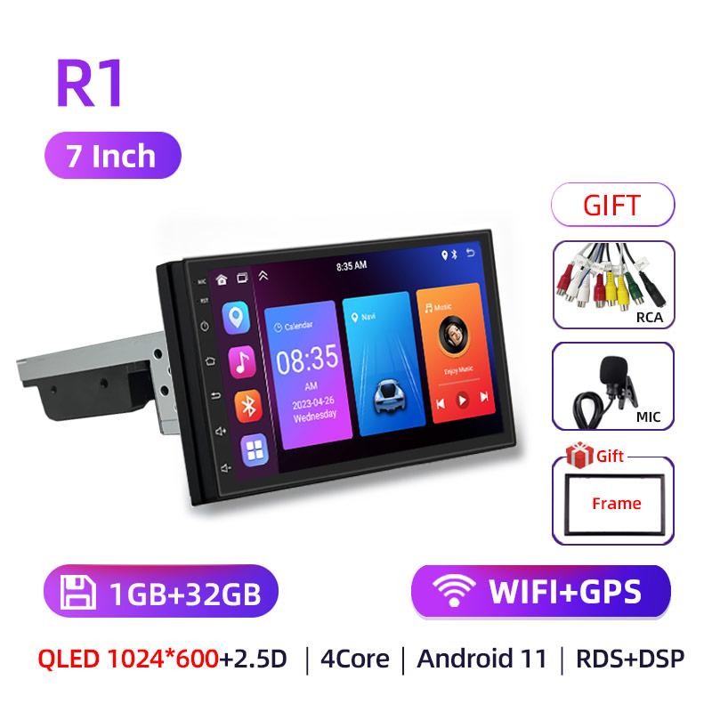 

7-дюймовый 10-дюймовый 8-ядерный Android 11 1Din Автомобильный мультимедиа CarPlay 5G Универсальная навигация GPS 1 DIN Головное устройство Авто Радио Аудио Стерео DVD