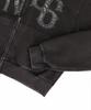 Easy No Easy Washed Leather Patch Zip-Up Hoodie - Black