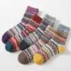 5/10 Pairs Comfortable Casual and Versatile Women's Mid Calf Autumn Winter Thickened Wool Socks with Deer Pattern