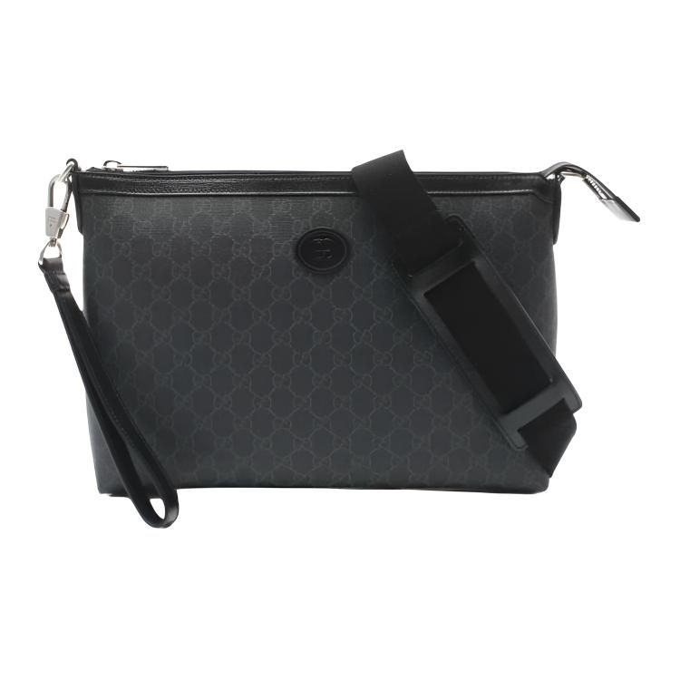 

Gucci GG Supreme Logo Print Coated Canvas Crossbody Shoulder Bag Men bags Black 792084-92THN-1000 Basic Set (Bag+Dust Bag)