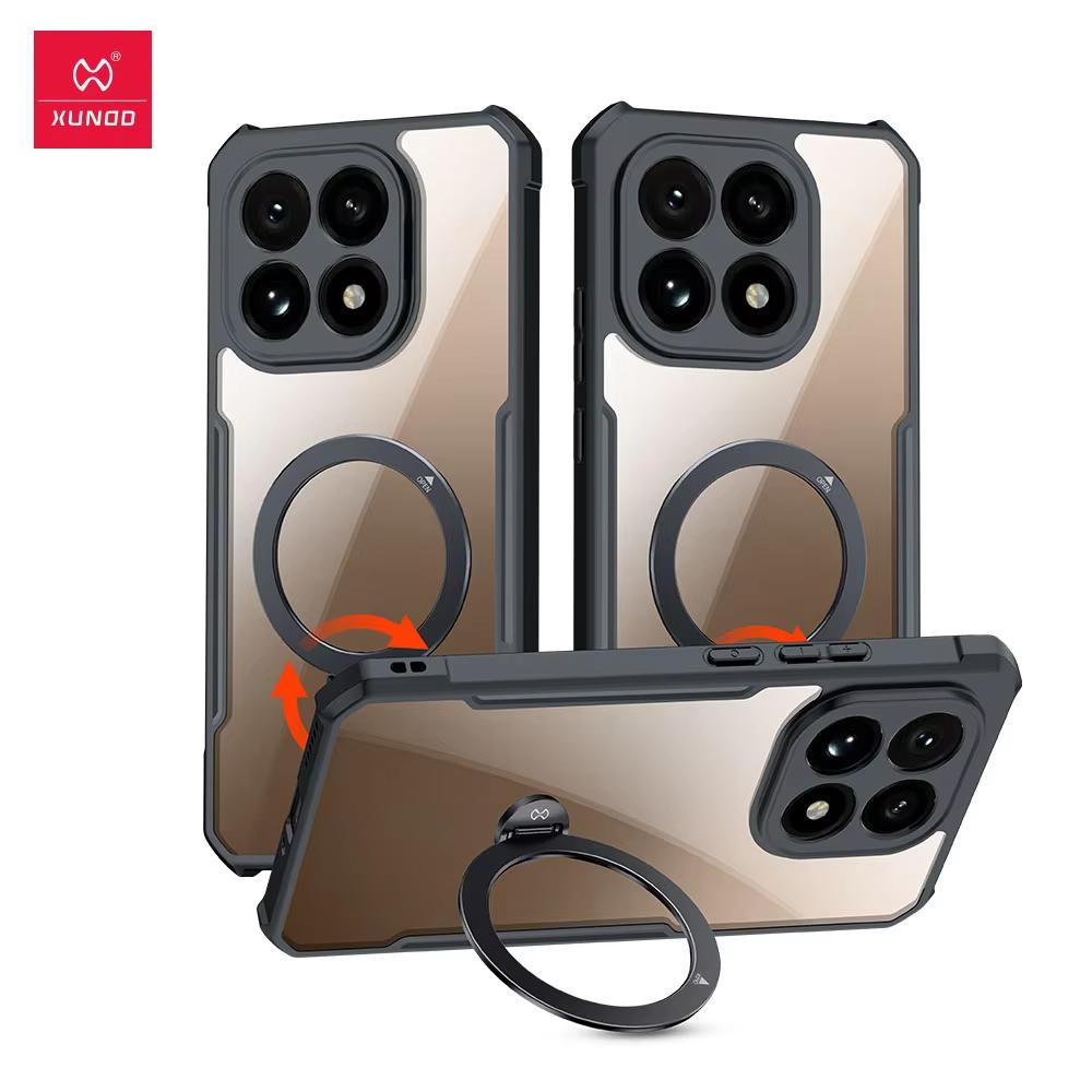 

XUNDD Чехол для Xiaomi 15T Pro Чехол для Xiaomi 15T Ударопрочные защитные чехлы с подушками безопасности Прозрачная крышка с вращающимся магнитным держателем For Xiaomi 15T чёрный
