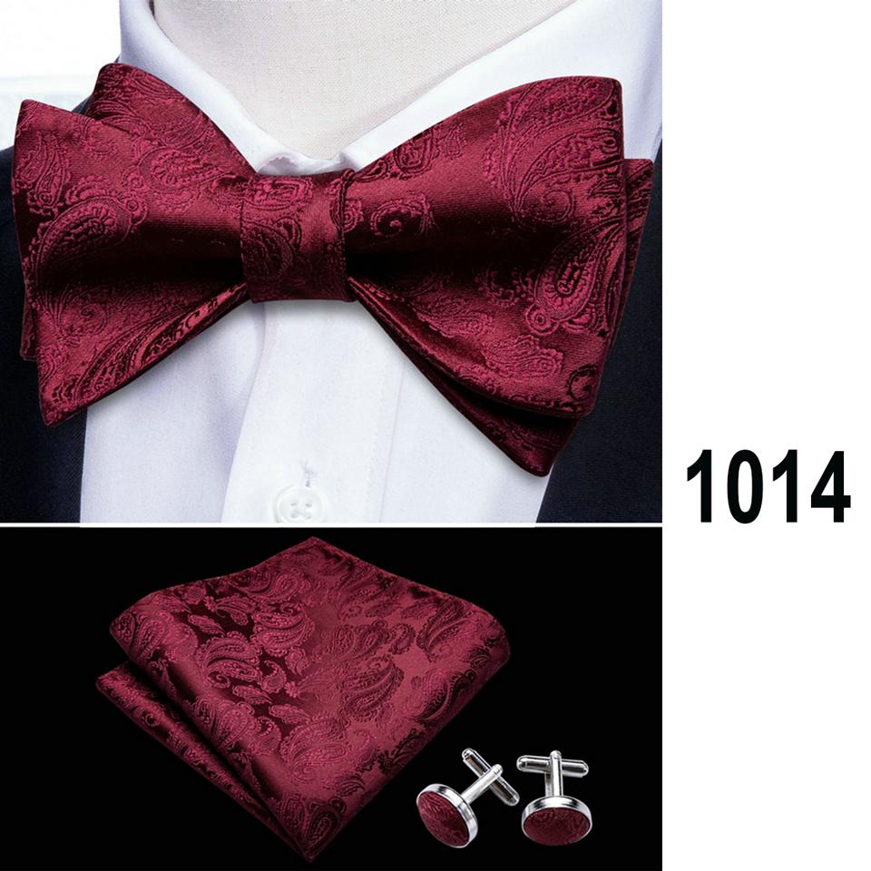 

Чоловіча краватка-метелик Barry.Wang, кишенькові квадратні запонки, червоний шовковий краватка-метелик, весільний діловий комплект для випускного LH-1014