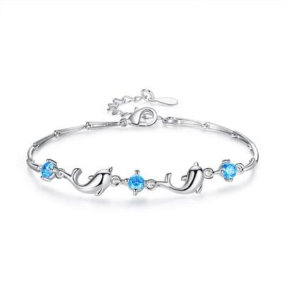 Ladies Crystal Dolphin Elegant Bracelet