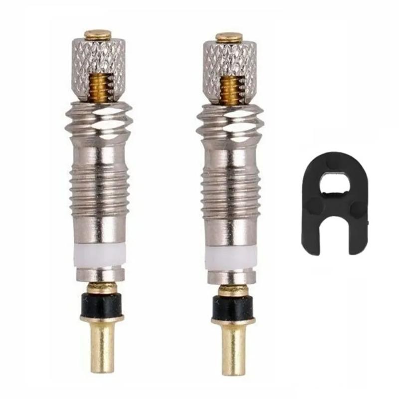 6/12 stk Sykkel Avtakbar Presta Ventilkjerne CNC FV Sykkel Erstatning Messing Slangeløs Kjerne Fjerningsverktøy for Landevei MTB Sykkel