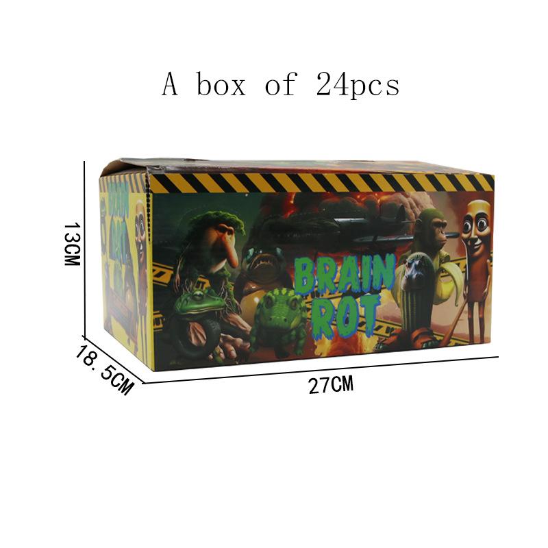 24Pcs Brainrottung Tung Sahur Jewelry Blind Bag Characters Funny Meme Pvc Toy Model Blind Box Home Decoration Children'S Gifts