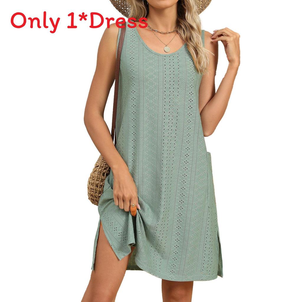 Womens Summer Dress With Pockets In Knit Fabric For Casual Office Wear