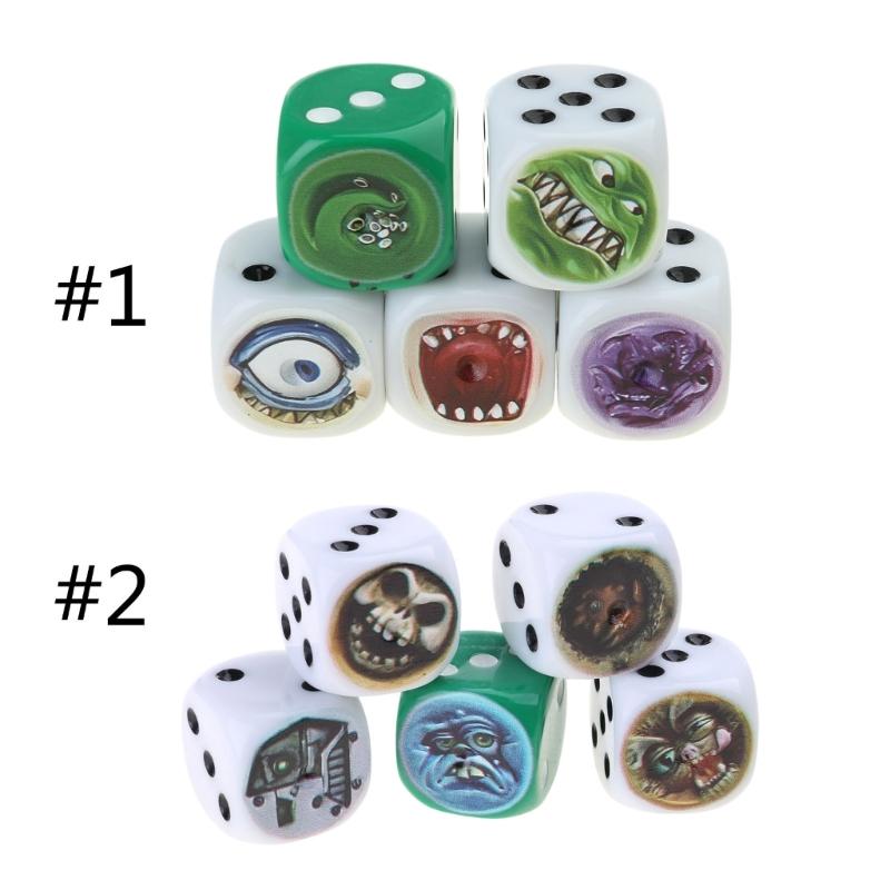 Ugly Figure Dices, Funny Resin Dices Set for Party Decorative Dices Role Playing Dices Funny Figure Face Dices Ornament