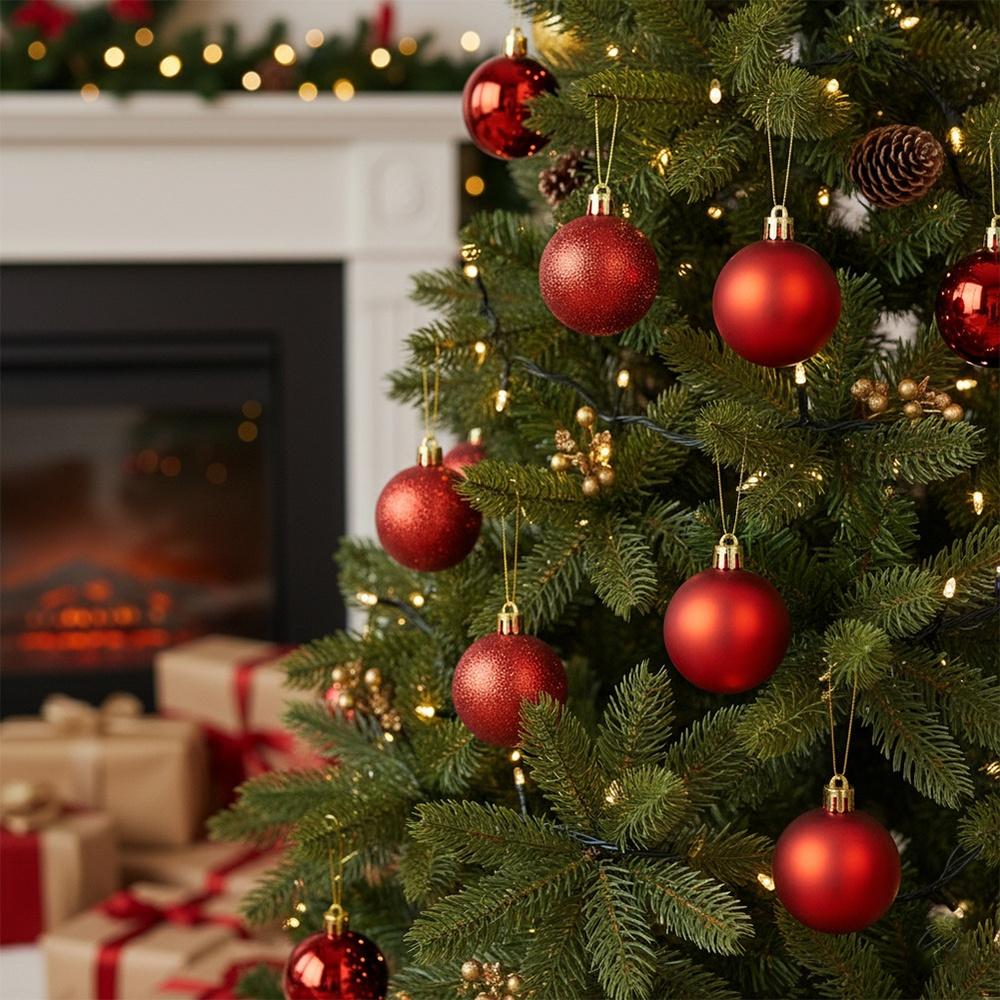 Shatterproof Christmas baubles red 5 cm 10 pcs.