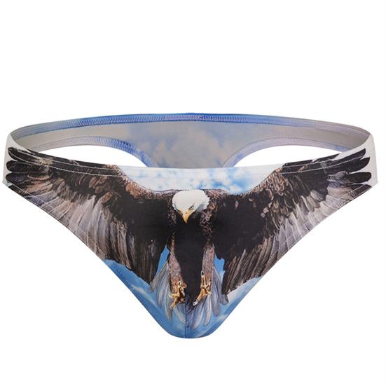 3D Animal Print U Convex Bulge Pouch G-string Thongs Low Rise Underwear
