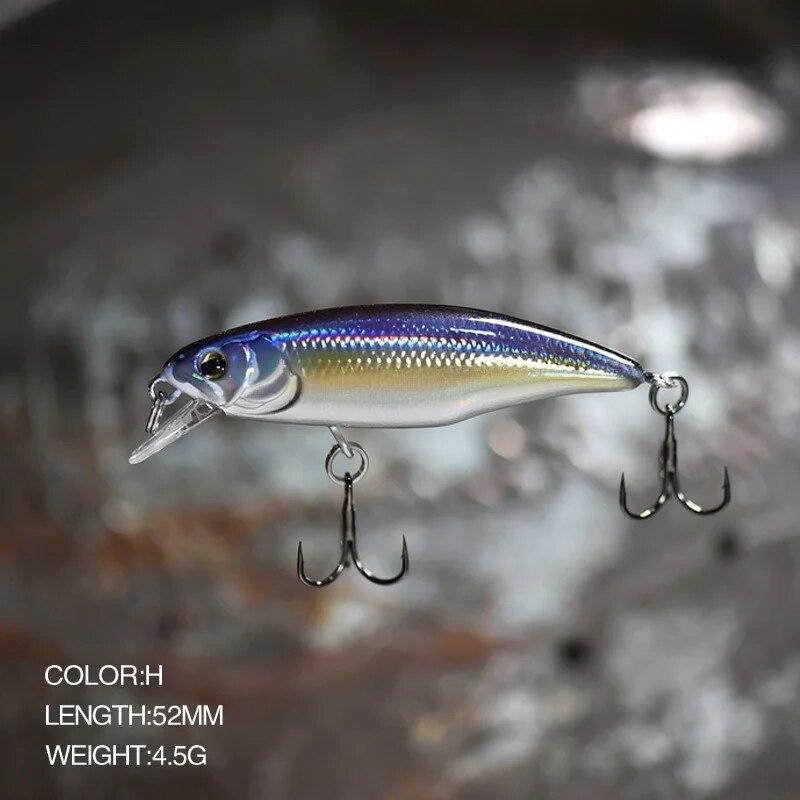 Giappone Modello Caldo Minnow Affondante Esche da Pesca 52mm Jerkbait Spigola Luccio Carkbait Wobblers Swimbait Esche Dure Professionali Accessori da Pesca Esca Spigola