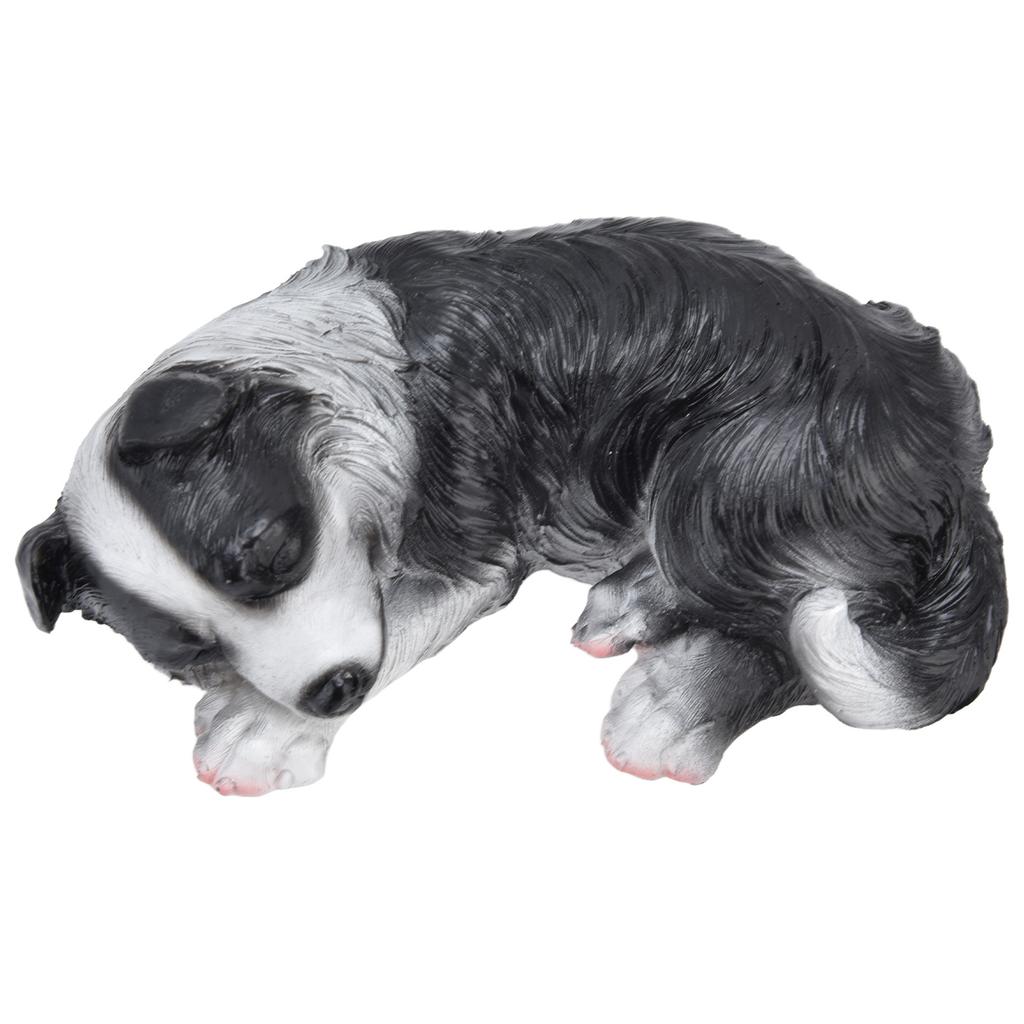 Dog Ornament Textured Exquisite Vivid Real Cute Dog Statue for Garden Lawn Desk Decoration