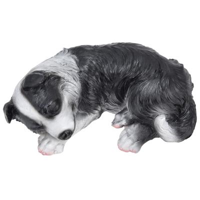 Dog Ornament Textured Exquisite Vivid Real Cute Dog Statue for Garden Lawn Desk Decoration