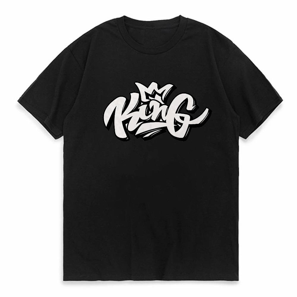

with Unique Letter king Print Design tshirt Men women Summer Fashion Graphic TShirt Casual Round Neck Short Sleeve t shirt 4XL