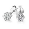 Classic Basic Earrings, Round Hard Support Six-claw Zircon Single Stone Earrings