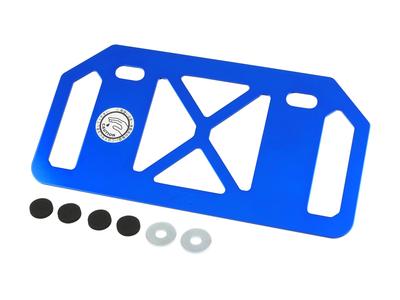 POSH 500392-01-10 Motorrad Aluminium Kennzeichen Rückplatte, Berggöße, Lochtyp, Für Unter 4,9 fl oz (125 ccm), blau