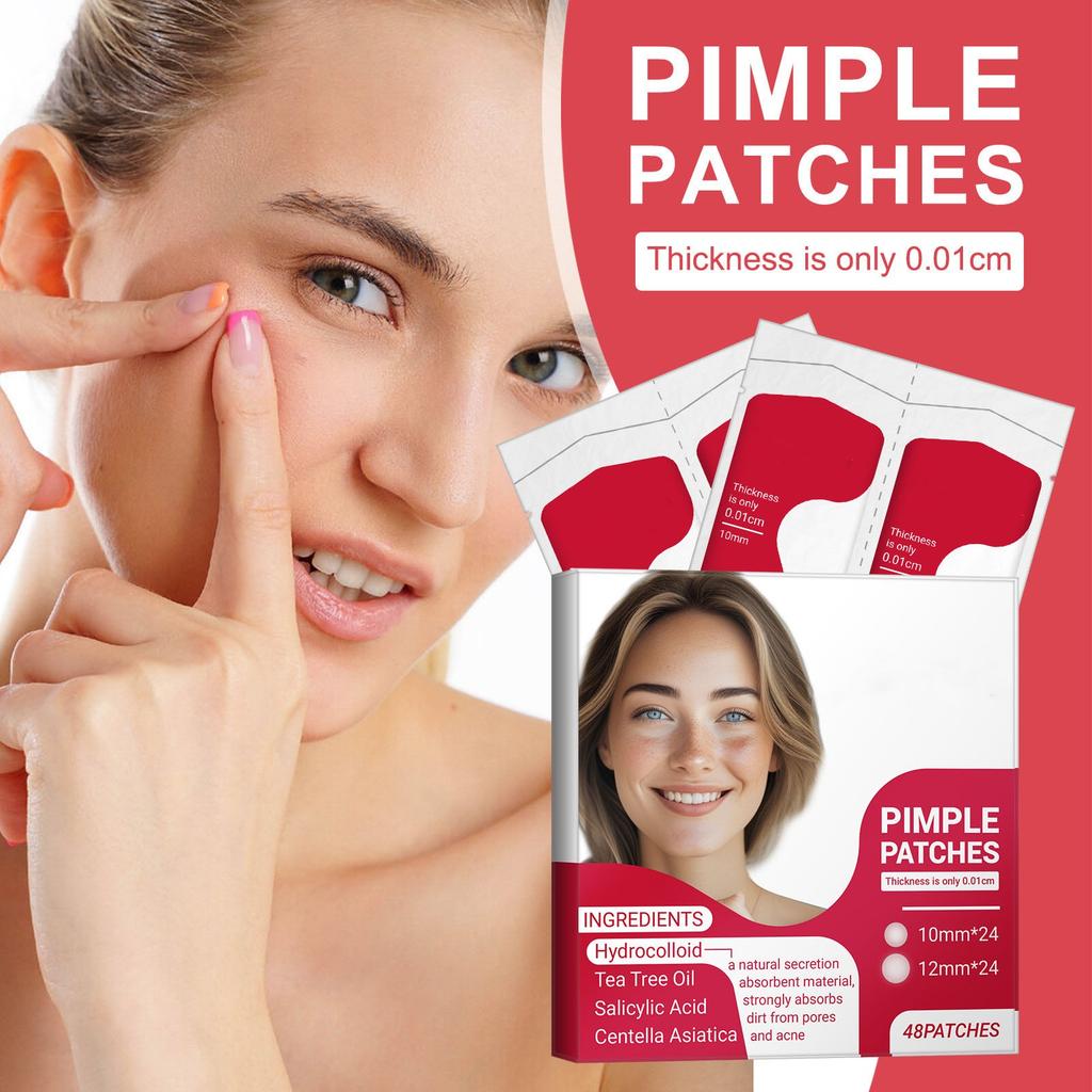 Transparent Rectangular Acne Patch With Thorns 48 Pieces Acne Patch Concealer Hydrocolloid Acne Patch