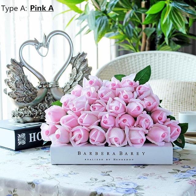 11pcs/Lot Fresh Rose Artificial Flowers Real Touch Rose Floral Home Decorations For Wedding Party Birthday Gifts