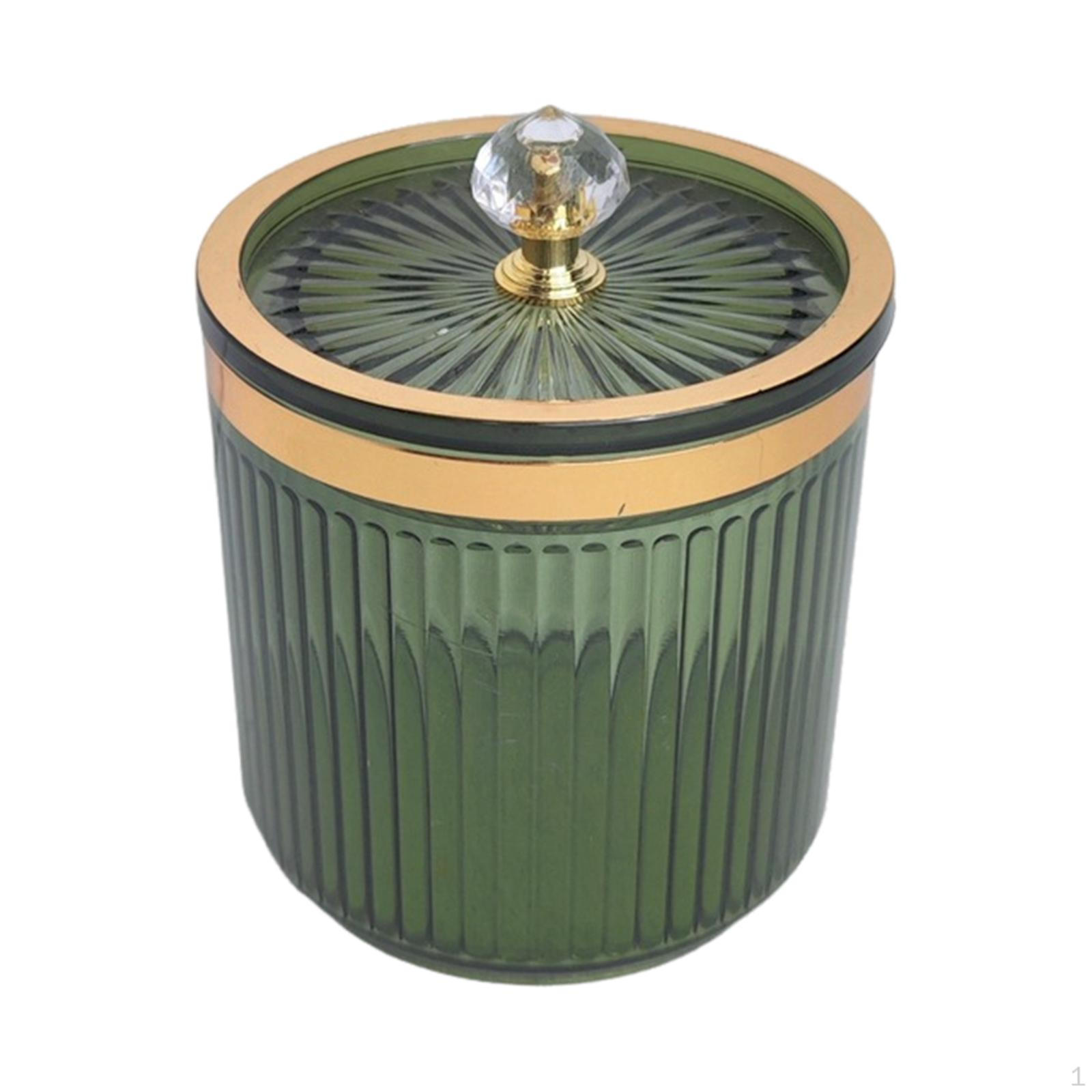 

Контейнер-дозатор Qtip для ванной комнаты с крышкой, пылезащитные подушечки для макияжа для столешницы Green