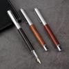 Solid Wood Fountain Pen with Gift Box and Ink Sac, Custom Logo Option Available