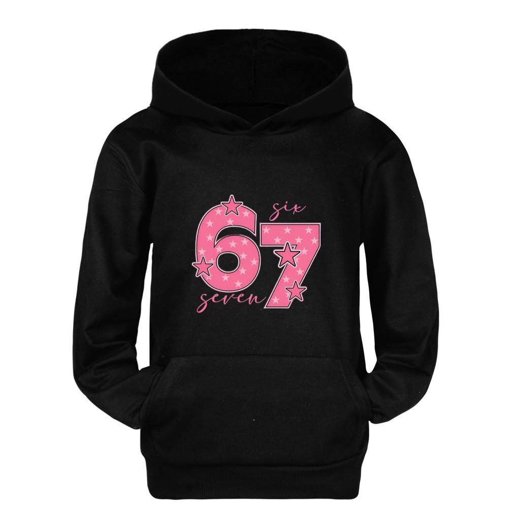 5291 Kids Boys Girls Steal a Brainrot 67 Printed Multi-color Long Sleeves Hoodies