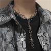 Collana con Catena Metallica e Spine Colore Argento Personalità Esagerata per Donne Uomini Collare Gotico Punk Catena Gioiello Accessorio Regali
